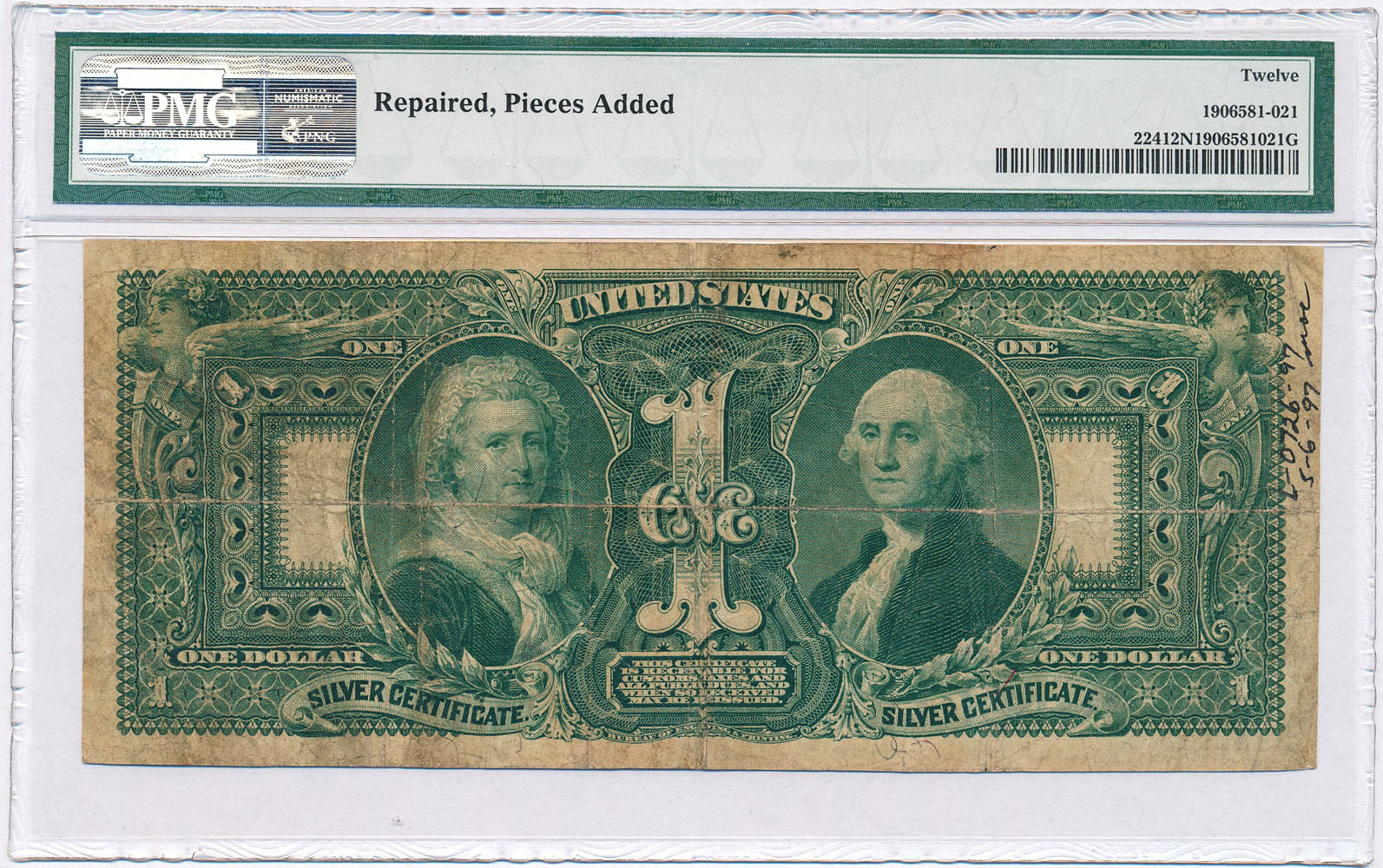 USA. Dolar 1896 Silver Cartificate PMG 12